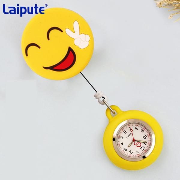 Digital Retractable Fob Watch Nurses Clip On Fob Watch Quartz Movement