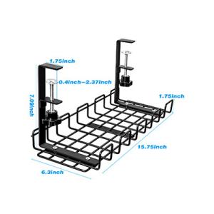 Home Office Desk Mount Cable Management Tray Non-folding Rack Storage Holders