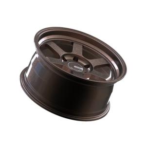 18x8.5 5x108 Deep Dish Wheels OEM Matte Bronze Wheels On Black Car