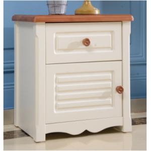 China Simple Panel Single Bed Nightstand With Drawers / Kids Bedroom Furniture on sale