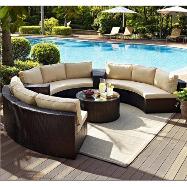 Outdoor Leisure Courtyard Villa Garden Outdoor Arc-Shaped Combination Of Aluminum Alloy Waterproof And Sunscreen Rattan