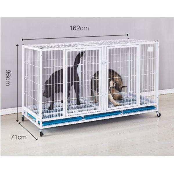 Customizable White Metal Dog Cage 3 Layer Double Door Dog Kennel