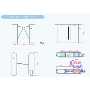Pedestrian waist height turnstiles remote controls wireless alarm system