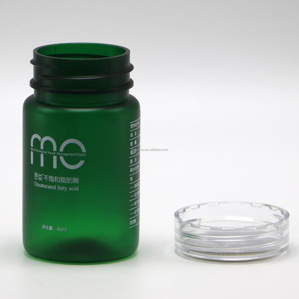 Medicine Powder Capsule 70ml PET Plastic Bottle with Screw Cap and Label Printing