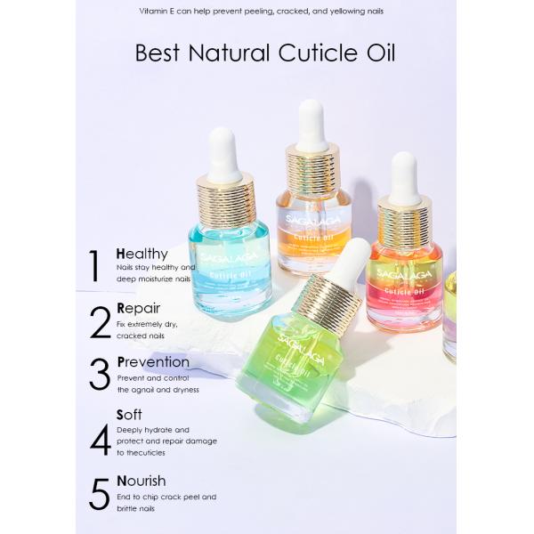 SAGALAGA New Double Layer Cuticle Oil 15ml for Nails Care Natural Essential Oil Extract Jojoba Oil Vitamin E Moisturizing Nails