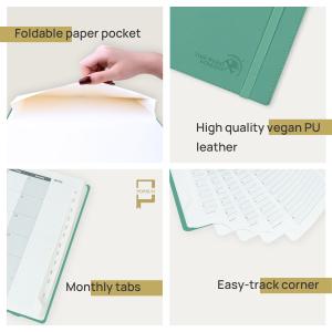 OEM ODM Black Weekly Planner 2023 2024 With Vegan Leather Cover