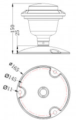 25cd AC220V Elevated Perimeter 3W Helipad Landing Lights