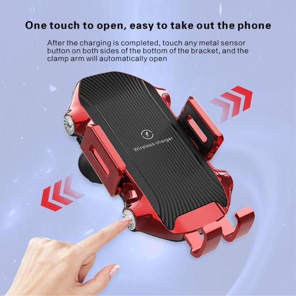 Buy Smart Wireless Car Charger Qi Phone Holder 15W Automatic Matching Air Vent Clip at wholesale prices
