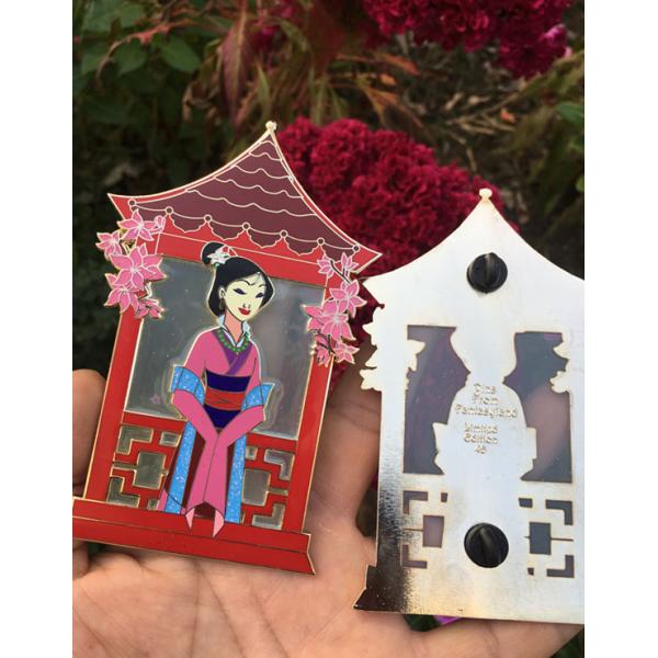 Buy Printing Glitter Hard Enamel Lapel Pins with satained glass effects at wholesale prices