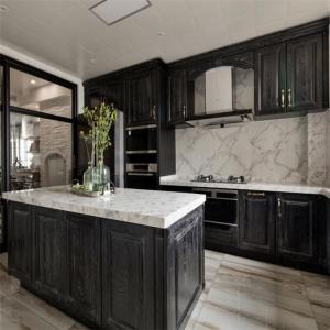 Particle Board Solid Wood Kitchen Countertop Cabinet Customized Size