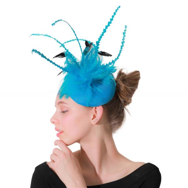Earth Day Celebration Accessories Sinamay and Feather Fascinator with Wire Accessory