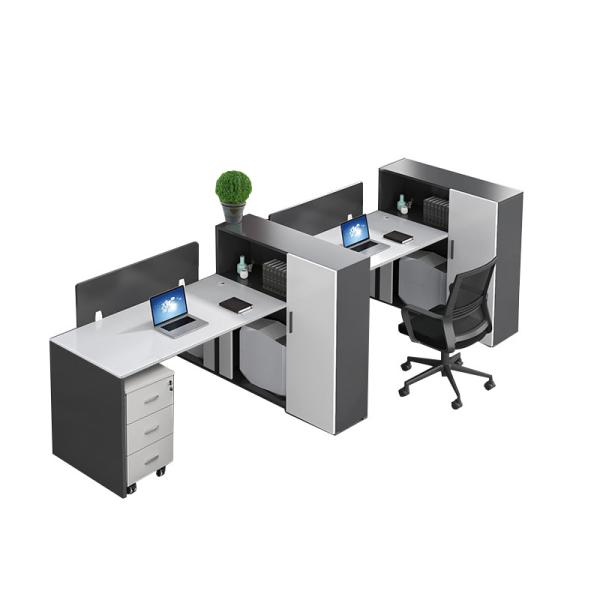 Black And White Office Furniture Staff Table Office Desks Work Station With Drawer