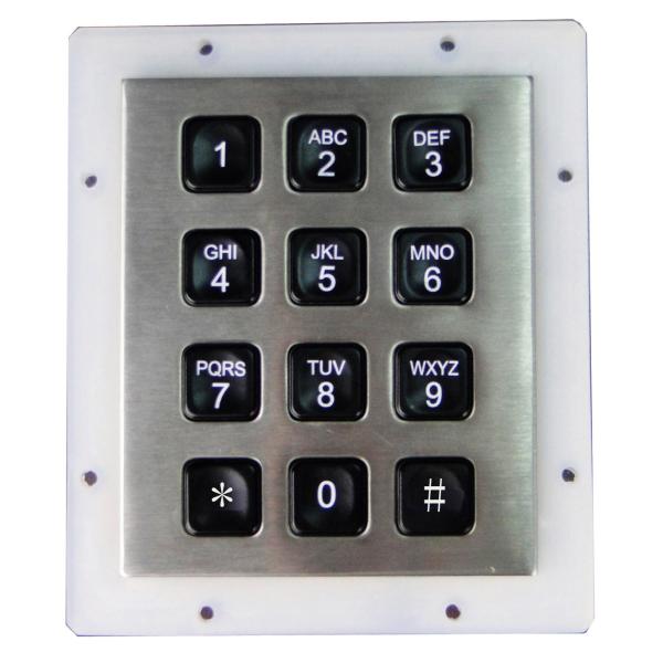 Rugged Water-proof Vandal-proof Keypad with 12 Back-lit Keys Ideal for Dark