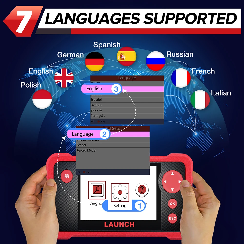 2024 New - LAUNCH X431 CRP123 V2.0 Car Diagnostic Tools Auto OBD2 ABS SRS Airbag Engine AT Auto Diagnostic Scanner Free