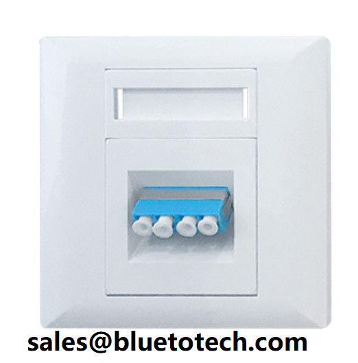 Buy LC quad adapter FTTH wall mount box fiber faceplate at wholesale prices