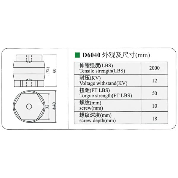 High intensity low voltage D60x40 electrical bus bar Insulator