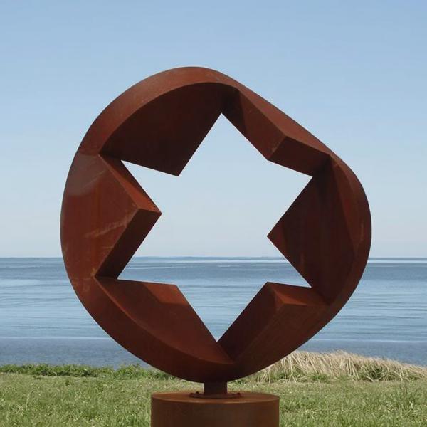 Custom Outdoor Weathering Steel Geometric Star Sculpture by Professional