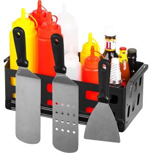 Space Saving Griddle Caddy with Magnetic BBQ Utensils Strip for Blackstone 28/36 Griddle