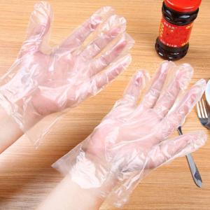 Disposable Transparent Thin Plastic Gloves / Waterproof Latex Free Protective