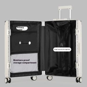 28" Rechargeable Aluminum Frame Spinner Suitcase