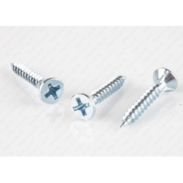 Bule White Zinc Plated Bugle Head Self Tapping Screws 3 Nibs Fine Thread