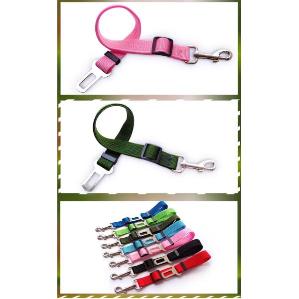 Colorful Adjustable Car Dog Leash Customized Pet Seat Belt Leash