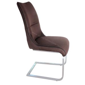 Stylish Modern Chrome Dining Chairs Leathaire Technical Fabric PU Look Surface