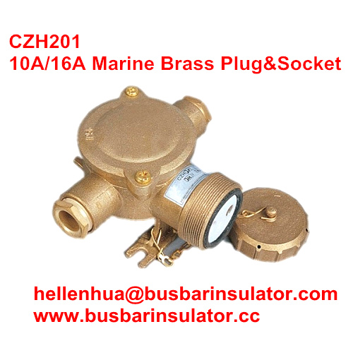 10A/16A marine brass plug&socket CZH101 waterproof socket handware in bulk