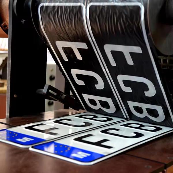 Buy Embossed Yellow Reflective Sheeting Black Border Car Number Plate at wholesale prices