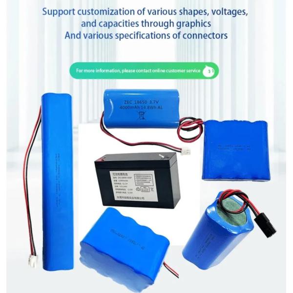 11.1V/12V 2600mAh 18650 lithium battery pack IEC62133 Medical equipment vacuum robot battery