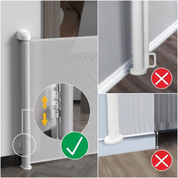 Buy Easy Install Mesh Retractable Baby Gate Pet Safety Door Gate Baby Barrier at wholesale prices