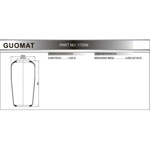 BUS Air Spring Bellows CONTITECH 1720 N FOR MERCEDES BENZ A 655 327 00 01