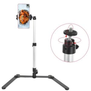 Floor Stand Extendable Tripod With Mobile Phone Clip Mount