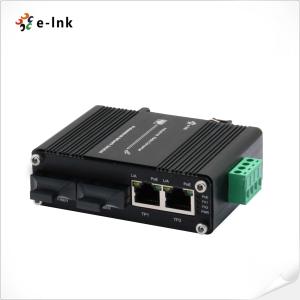 Mini Industrial 2-Port 10/100/1000T 802.3bt 90W PoE++ + 2-Port Fiber Switch