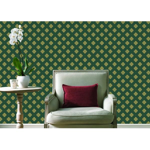 Embossed Pvc Contemporary Wall Coverings , Four Leaf Home Floral Wallpaper For