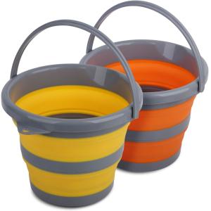 Collapsible Plastic Bucket with 1.32 Gallon (5L) Each, Foldable Round Tub, Space