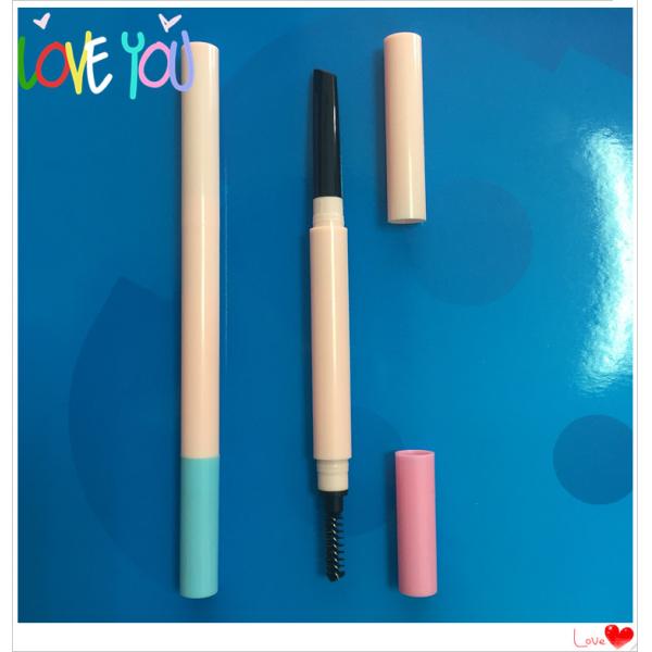 Buy OEM customized color 10x140mm plastic double head eyebrow pencil with different nib at wholesale prices