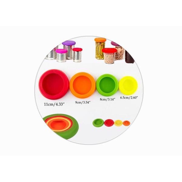 Buy BPA Free Reusable Silicone Food Covers Fruit Vegetable Jars Bottles Tins Cans Savers at wholesale prices