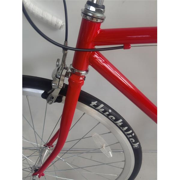 58cm Fixie Bikes with Red Color Thickslick 700c Tire and Steel Fork 4130 Chrome Frame