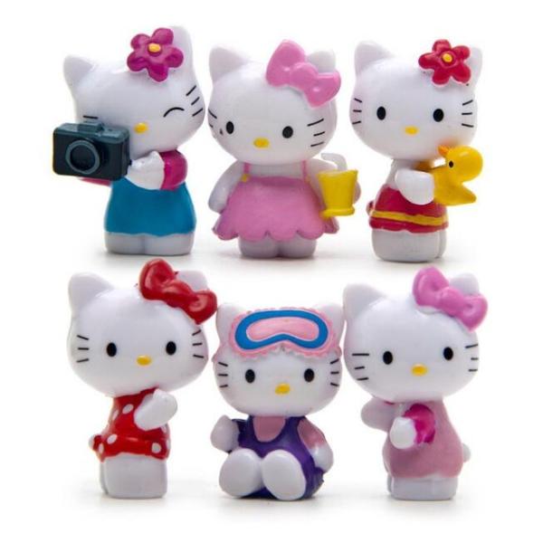 Custom OEM Made PVC Cute Mini Plastic Cartoon Kitty cat Toy as gift to kids