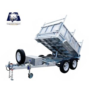 Silver Hydraulic Tipper Trailers Double Axis Dump Box Trailer 8x5