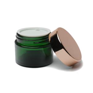 20g 30g Green Glass Cosmetic Jars Straight Round With Screw Cap