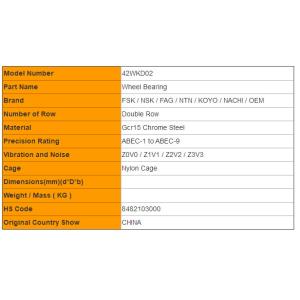42WKD02 China Auto Wheel Hub Bearings with High Quality