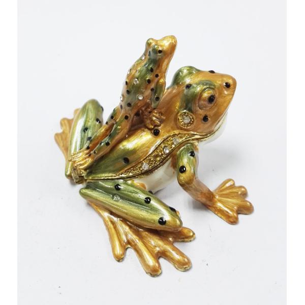 The Frog Prince with baby beautiful shape metal jewelry box antique metal jewelry box