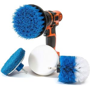4 Piece Scrub Brush Power Drill Attachments-All Purpose Time Saving Kit
