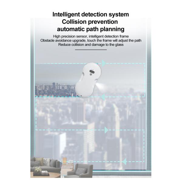 Convenient Remote Control Household Electric Window Cleaning Robot with 4m Safety Rope