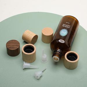 Personal care bamboo Amber Oil Dropper Glass Bottle