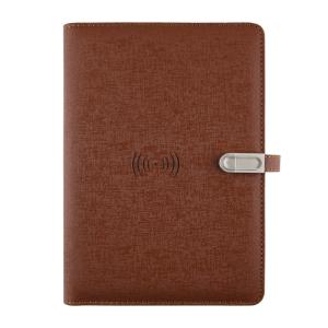 PU Leather B5 Wireless Charging Notebooks With Magnetic Flap Multifunctional
