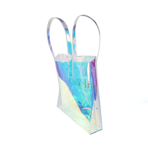 2020 women handbags plastic shoulder bag holographic laser pvc bag fashion transparent tote shopping bags for ladies