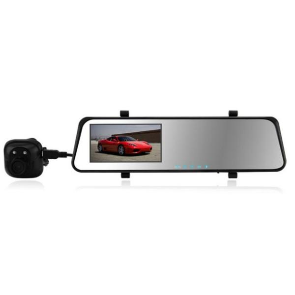 Buy 6000A Car Rearview Mirror Camera 4.3' TFT LCD Full HD 1080p 720P G-sensor Dual lens No GPS at wholesale prices